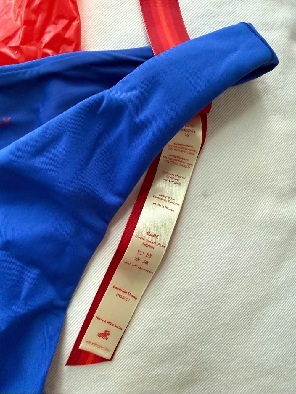 Left On Friday Blue Women's Backside Thong Bikini Bottom - Picture 3 of 3